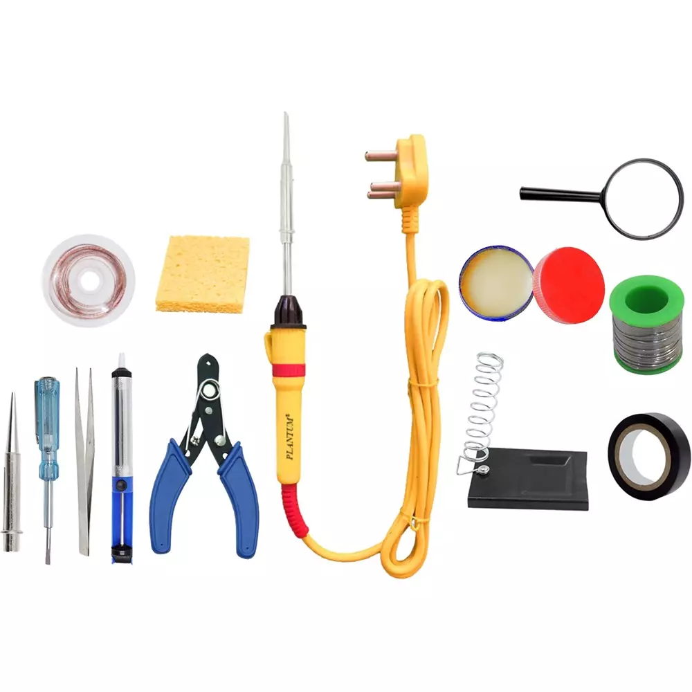 PLANTUM Combo Type 13 Beginner Pack Soldering Iron Kit 25 W Simple (Flat Tip)