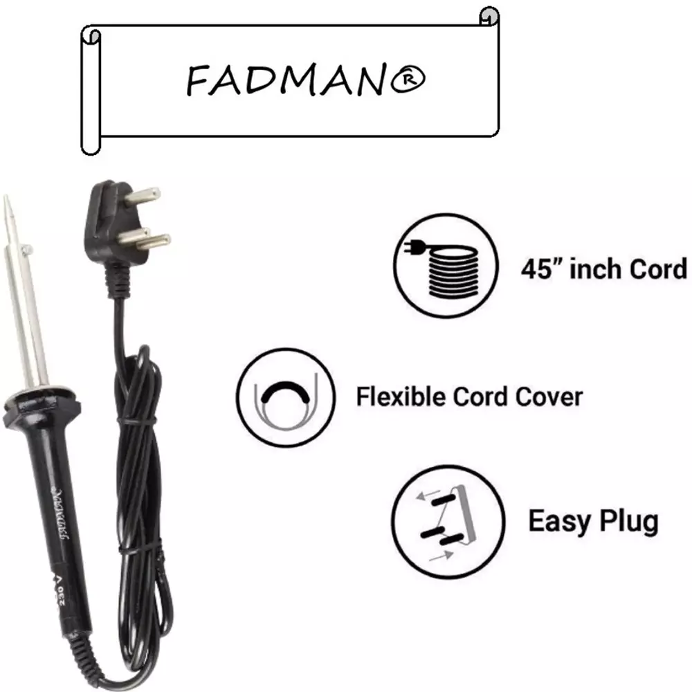 Fadman 13 in 1 Soldering Iron Kit Steel, Aluminium & Copper Corded 60 W with Digital Multimeter