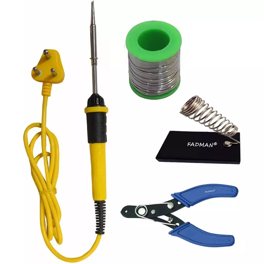 Fadman Beginner Basic 4 In 1 Soldering Iron Kit 25 W Copper, Iron & Nickle Corded with Solder Wire