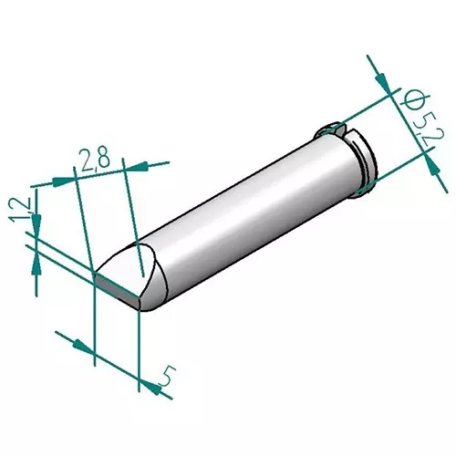 ERSA TIP, SOLDERING, CHISEL POINT, 5.0MM, 0102CDLF50/SB