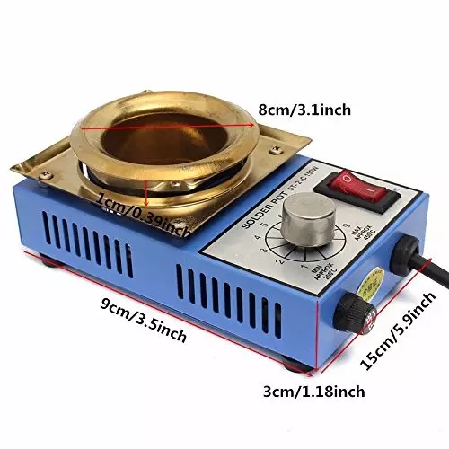 Dhapro Electric Soldering Iron Solder Pot 150 W Adjustable 200–450 °C 50 mm