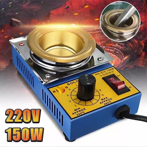 YADAV Heavy Duty Solder Pot 50 mm 110 V 150 W Lead Free Soldering & Desoldering Bath