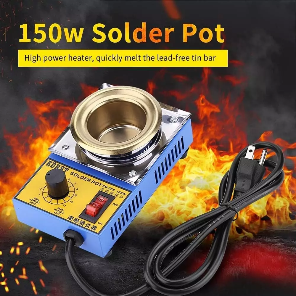 GENERIC New Electric Solder Pot Titanium Plate Soldering & Desoldering Bath 220 V 150 W 50 mm (200–450 °C)