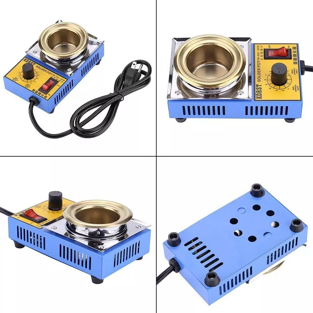 GENERIC New Electric Solder Pot Titanium Plate Soldering & Desoldering Bath 220 V 150 W 50 mm (200–450 °C)