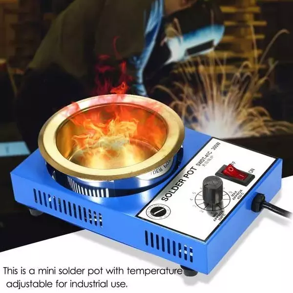ATOZSHOP11 Soldering Pot 300 W Stainless Steel with Titanium Coating Coarse Grit Type