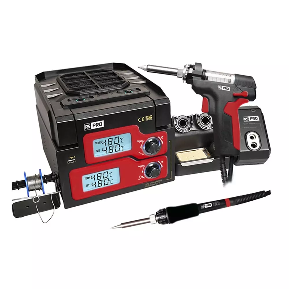 RS PRO Soldering Station LCD 220 to 240 V AC 1 Output 5 V Soldering & Desoldering Desoldering / Soldering, 2769518