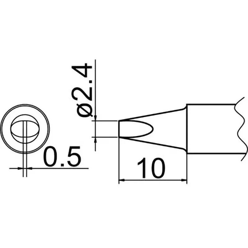 Hakko Soldering Tip 2.4D Type 2.4 mm Size For FX-838, T20-D24