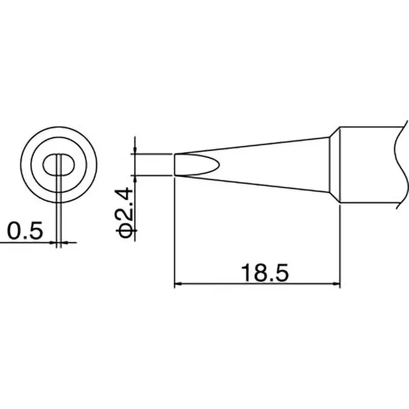 Hakko Soldering Iron Replacement Tip T19 Series For FX601-01, FX601-03, FX-8805, T19-D24 (10) (Set of 10)