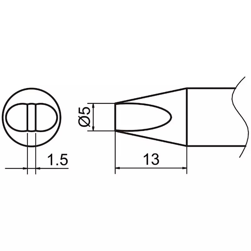 Hakko Soldering Tip Correspondence 5D Type, T37-D5