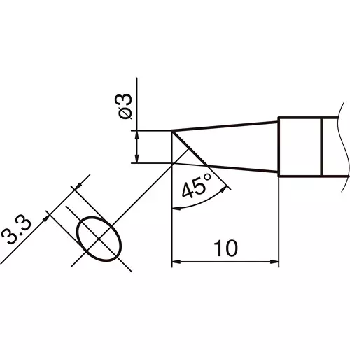 Hakko Soldering Iron Tip 3BC Type Suitable For FN-1010, T36-BC3