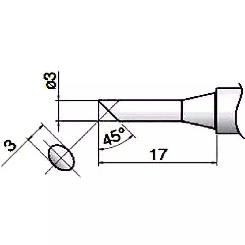 Hakko Soldering Iron Tip Suitable For FX650, T34-C3 (10) (Set of 10)