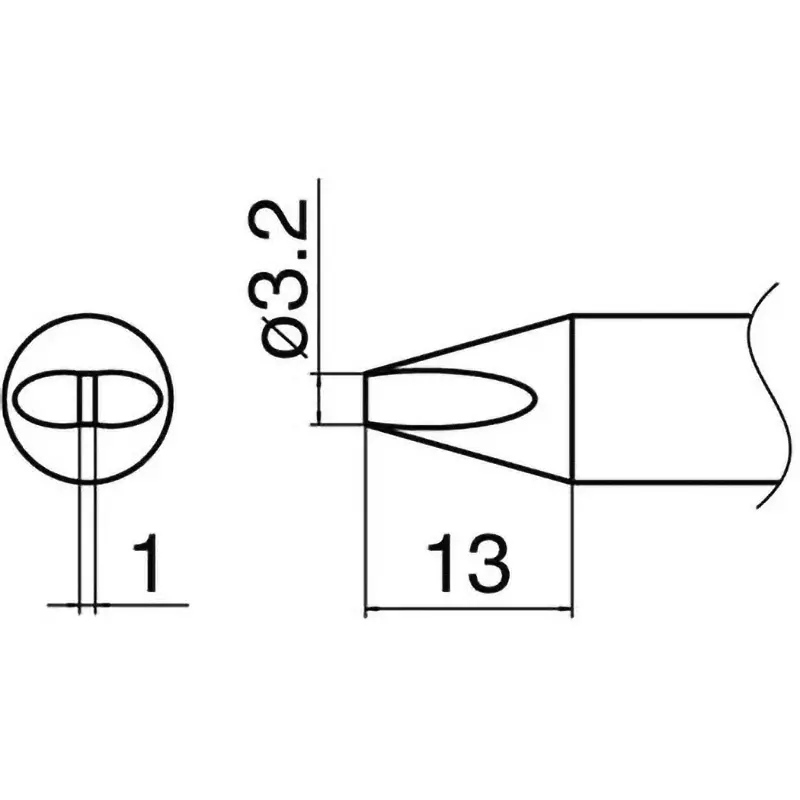 Hakko Soldering Iron Tip 3.2D Type For FX-801, T33-D32 (5) (Set of 5)