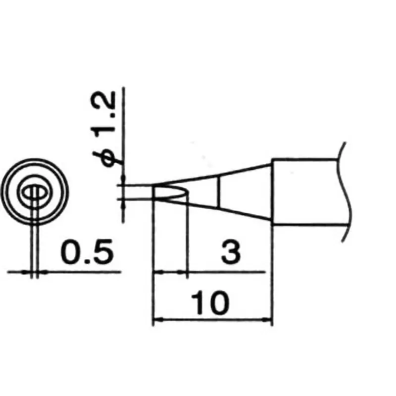 Hakko Soldering Tip T12 Lead Free Solder D Type, T12-D12
