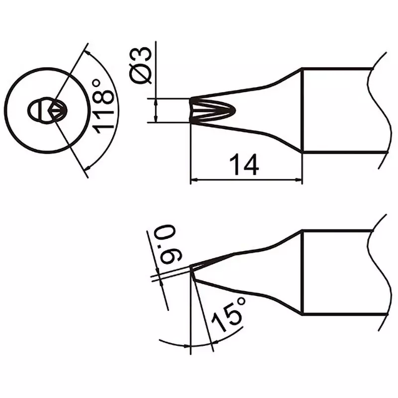 Hakko Soldering Tip Correspondence 3.2D Type, T37-DR3