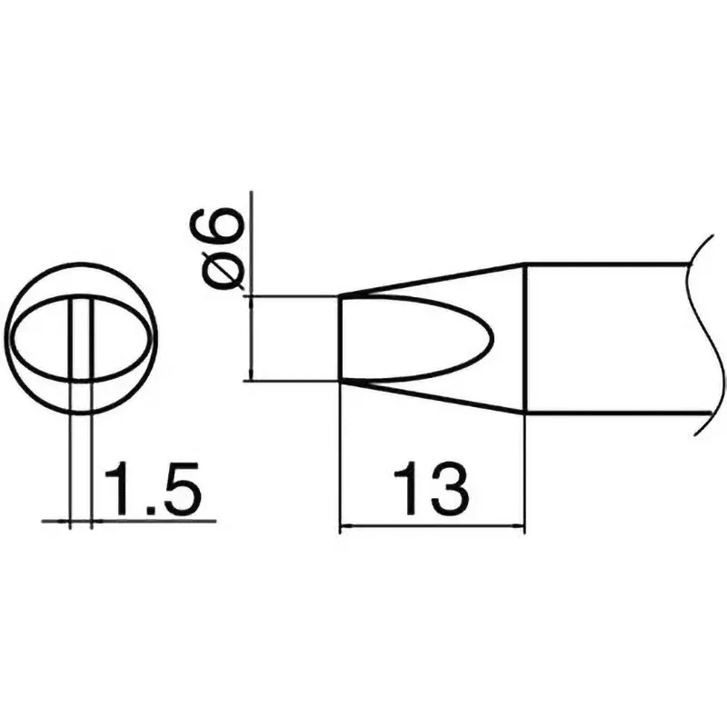 Hakko Soldering Iron Tip 6D Type For FX-801, T33-D6 (5) (Set of 5)