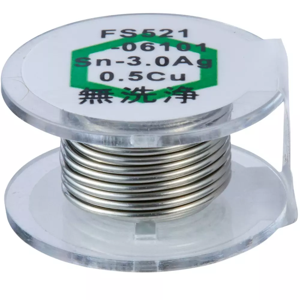 HAKKO Solder Hexsol Lead Free No Flux Cleaning 0.6 mm Wire Diameter, FS521-06101