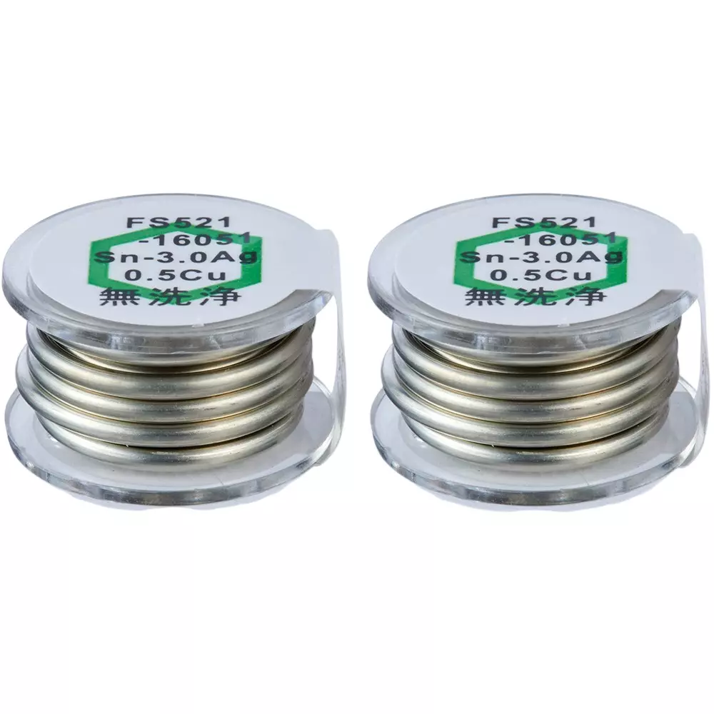 HAKKO Solder Hexsol Lead Free No Flux Cleaning 1.6 mm Wire Diameter, FS521-16101 (Set of 2 Pcs)