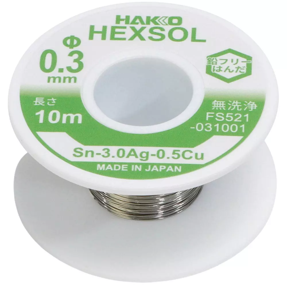 HAKKO Lead-Containing Solder Flux-Containing (ROL1) 10 m Length, FS521-031001