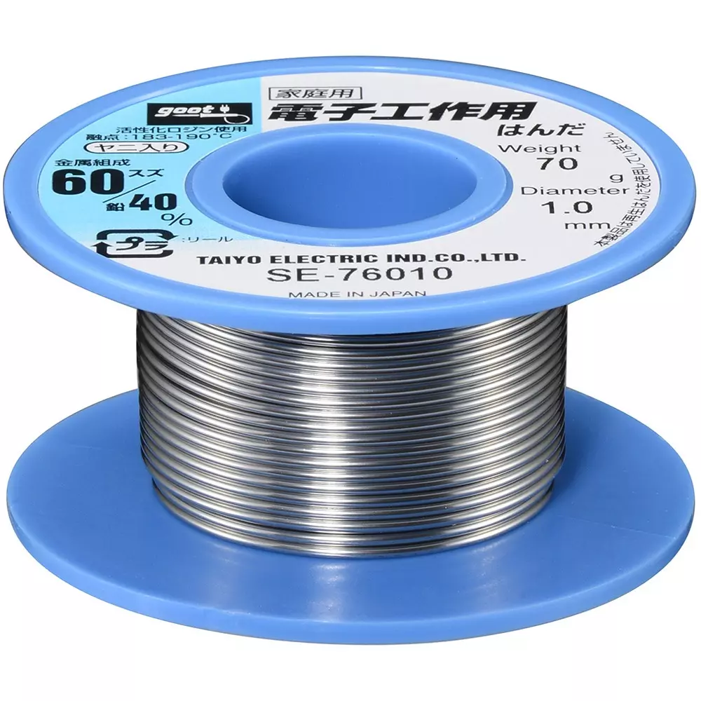 Goot Solder for Electronics With Spear 12 n Length 1 mm Wire Dia., SE-76010