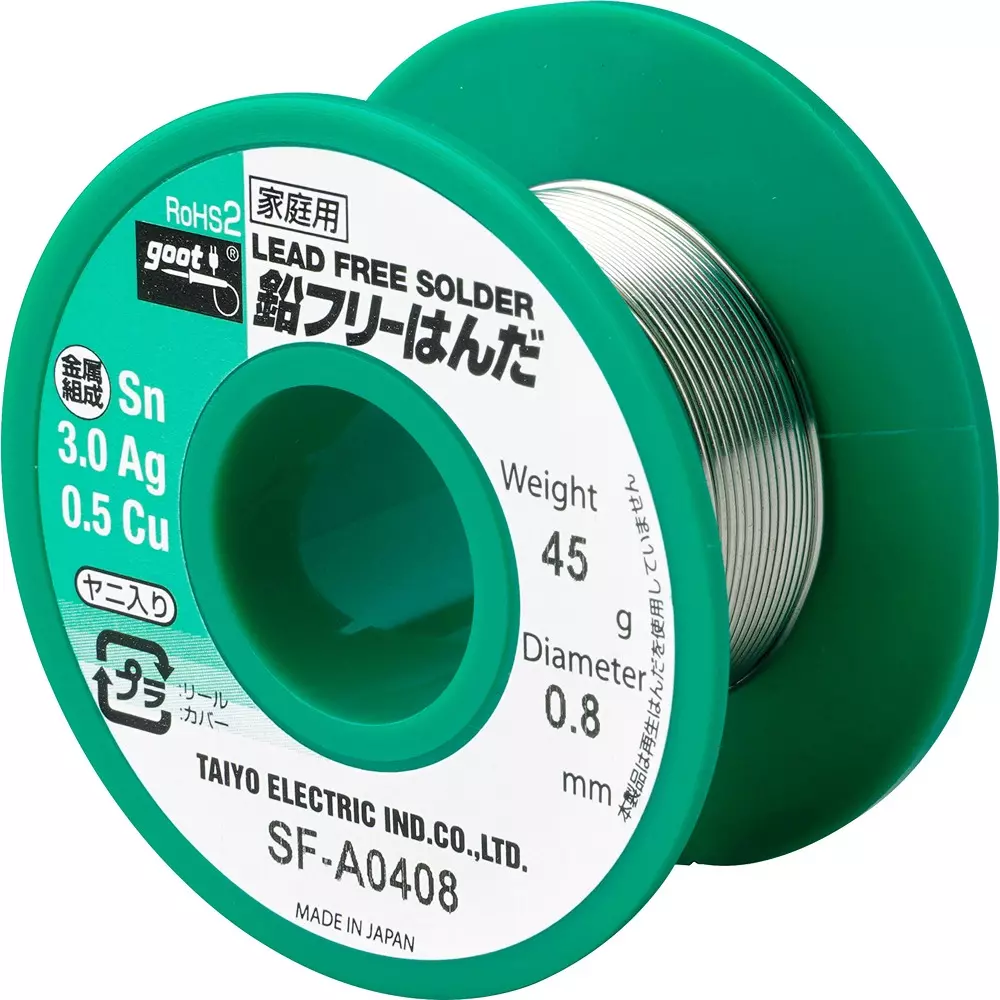 Goot Lead-Free Solder 0.8 mm Wire Diameter, SF-A0408
