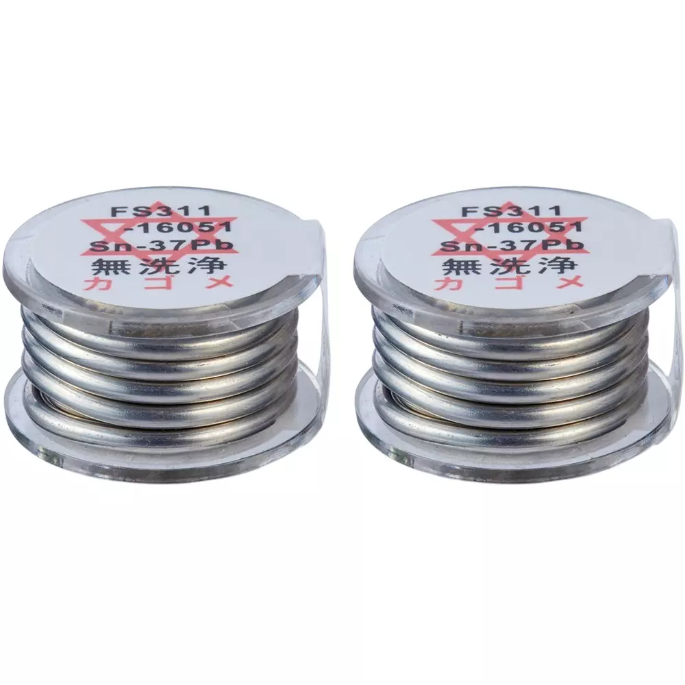 HAKKO Solder Hexsol Lead-Containing Eutectic No Flux Cleaning 1.6 mm Wire Diameter, FS311-16101 (Set of 2 Pcs)