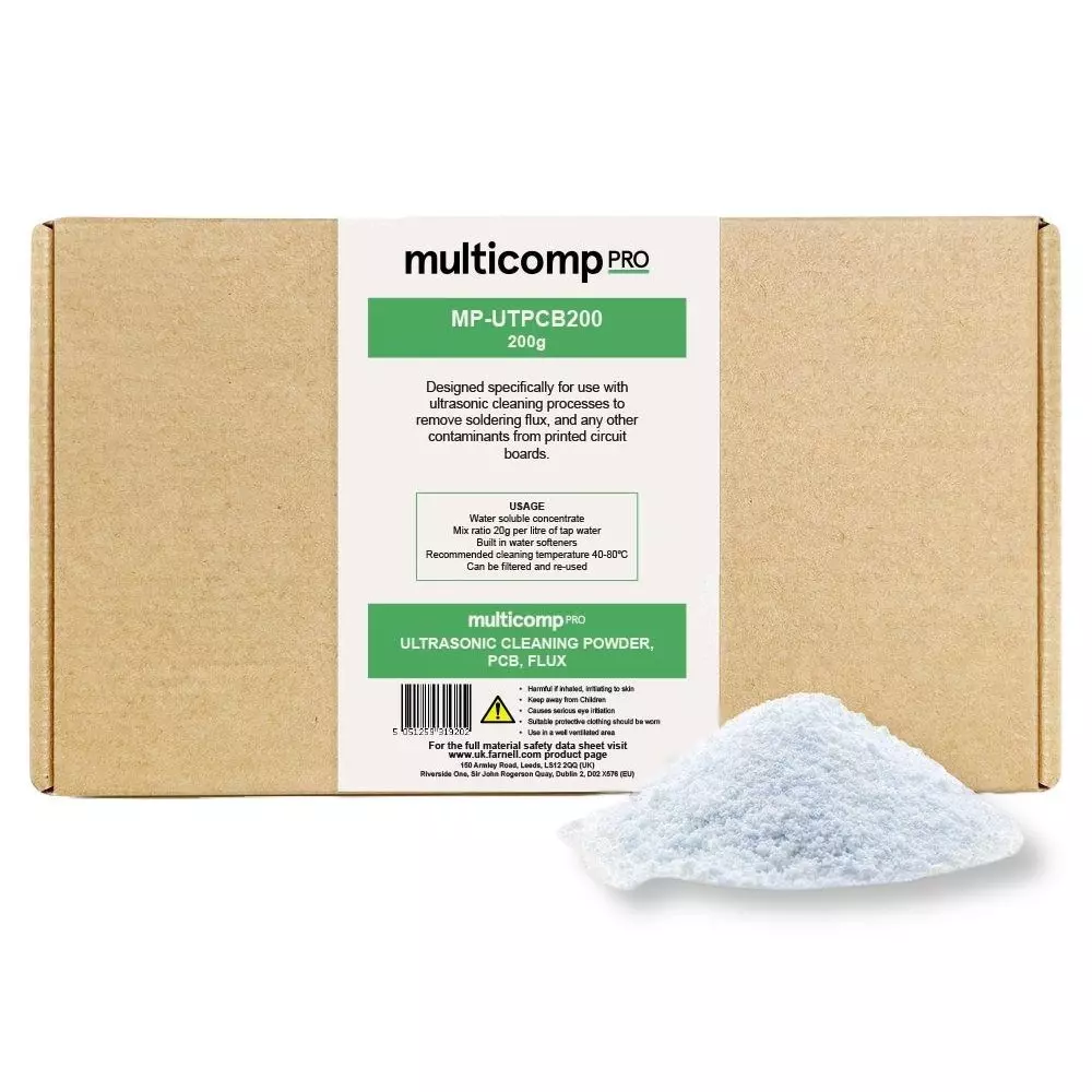 MULTICOMP PRO Ultrasonic Cleaning Pwdr Flux Remover Cleaner Type PCBs Applications, MP-UTPCB200