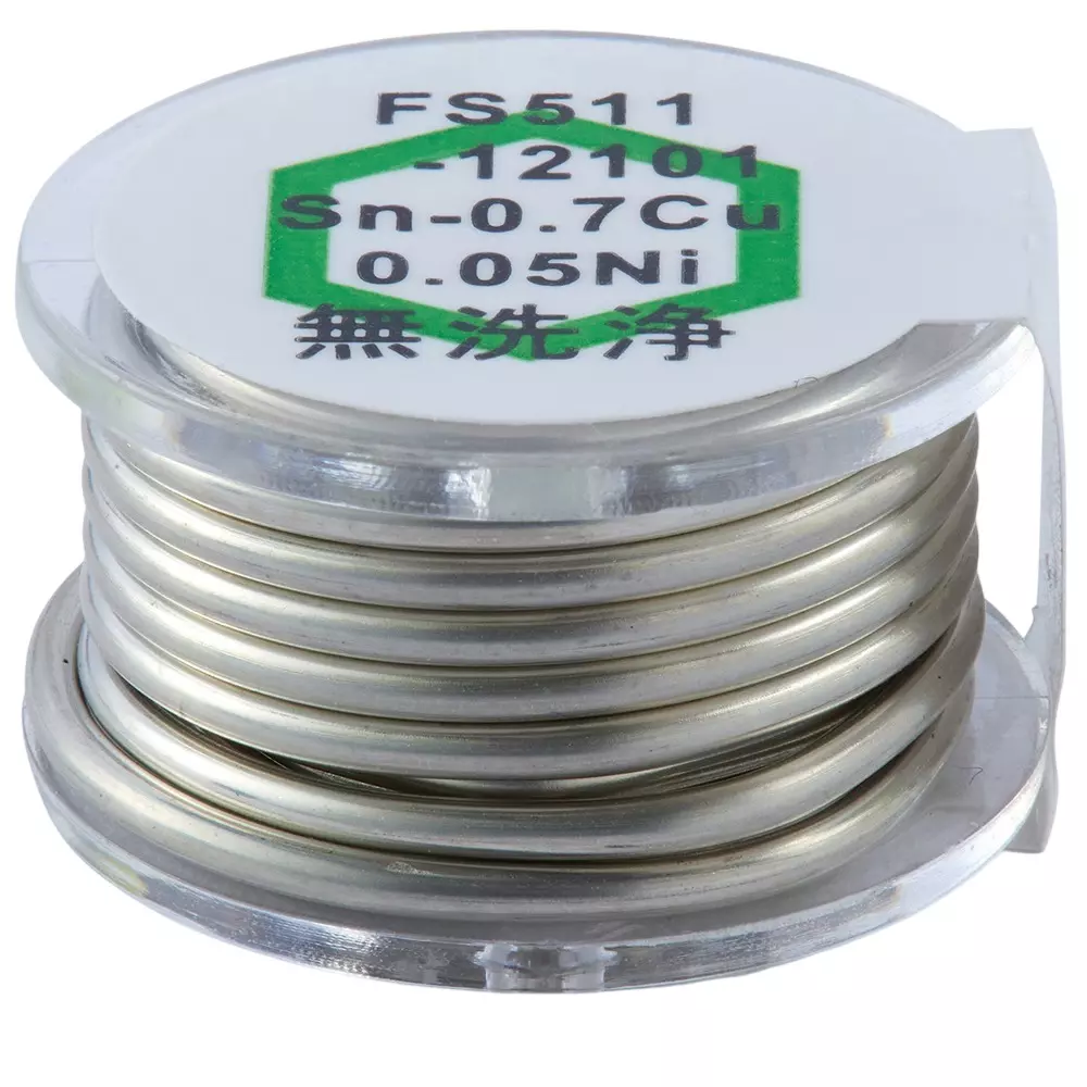HAKKO Solder Hexsol Lead-Free Eutectic No Flux Cleaning 1.2 mm Wire Diameter, FS511-12101