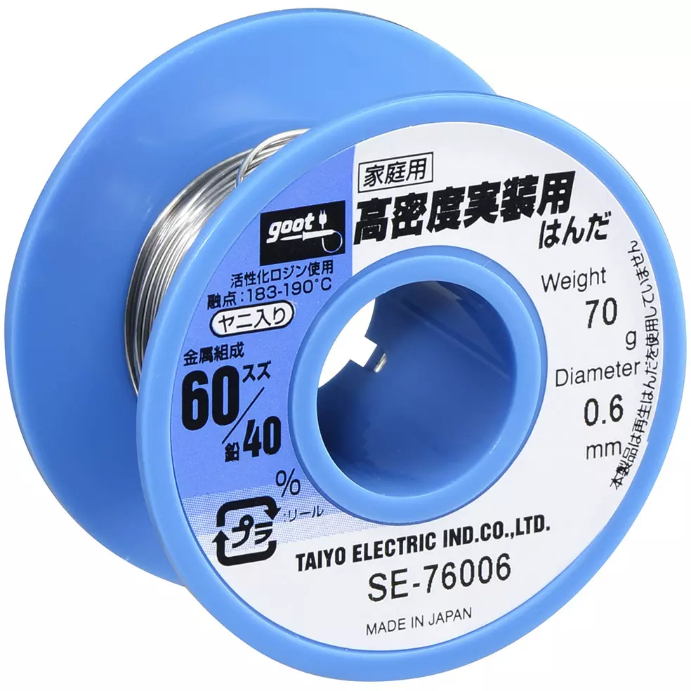 Goot Solder for High-Density Mounting With Spear 34 n Length 0.6 mm Wire Dia., SE-76006