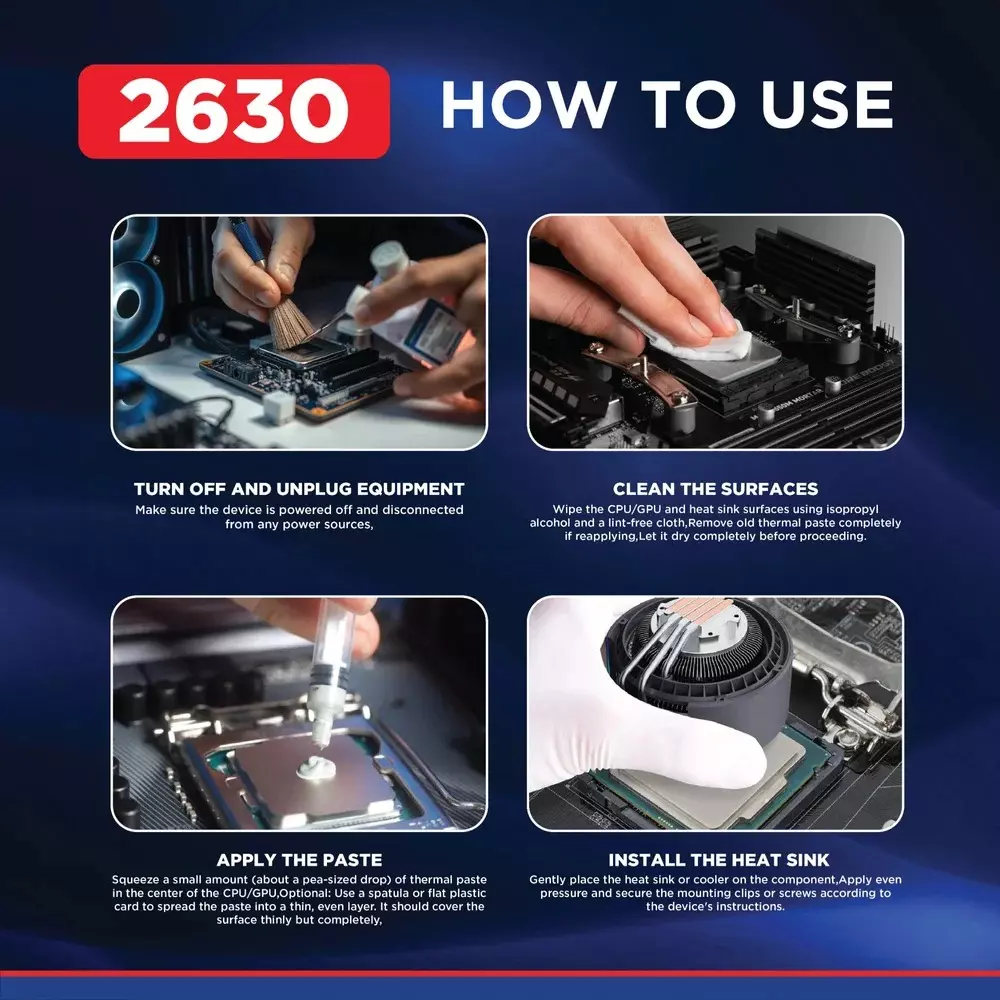 Electo 2630 Thermal Grease Paste White 3 TC Paste Item Form 100 g Container Packaging Type ‎Thermal Paste