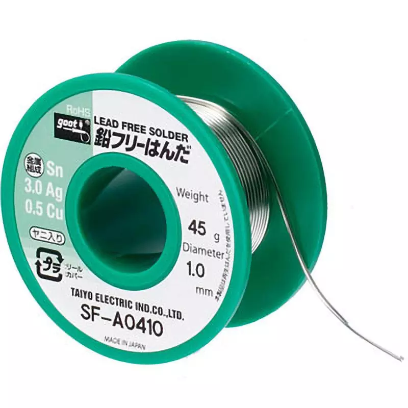 Goot Lead-Free Solder 0.4 mm Wire Diameter, SF-A0404