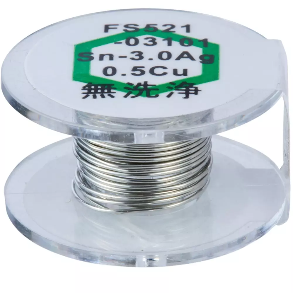 HAKKO Solder Hexsol Lead Free No Flux Cleaning 0.3 mm Wire Diameter, FS521-03101