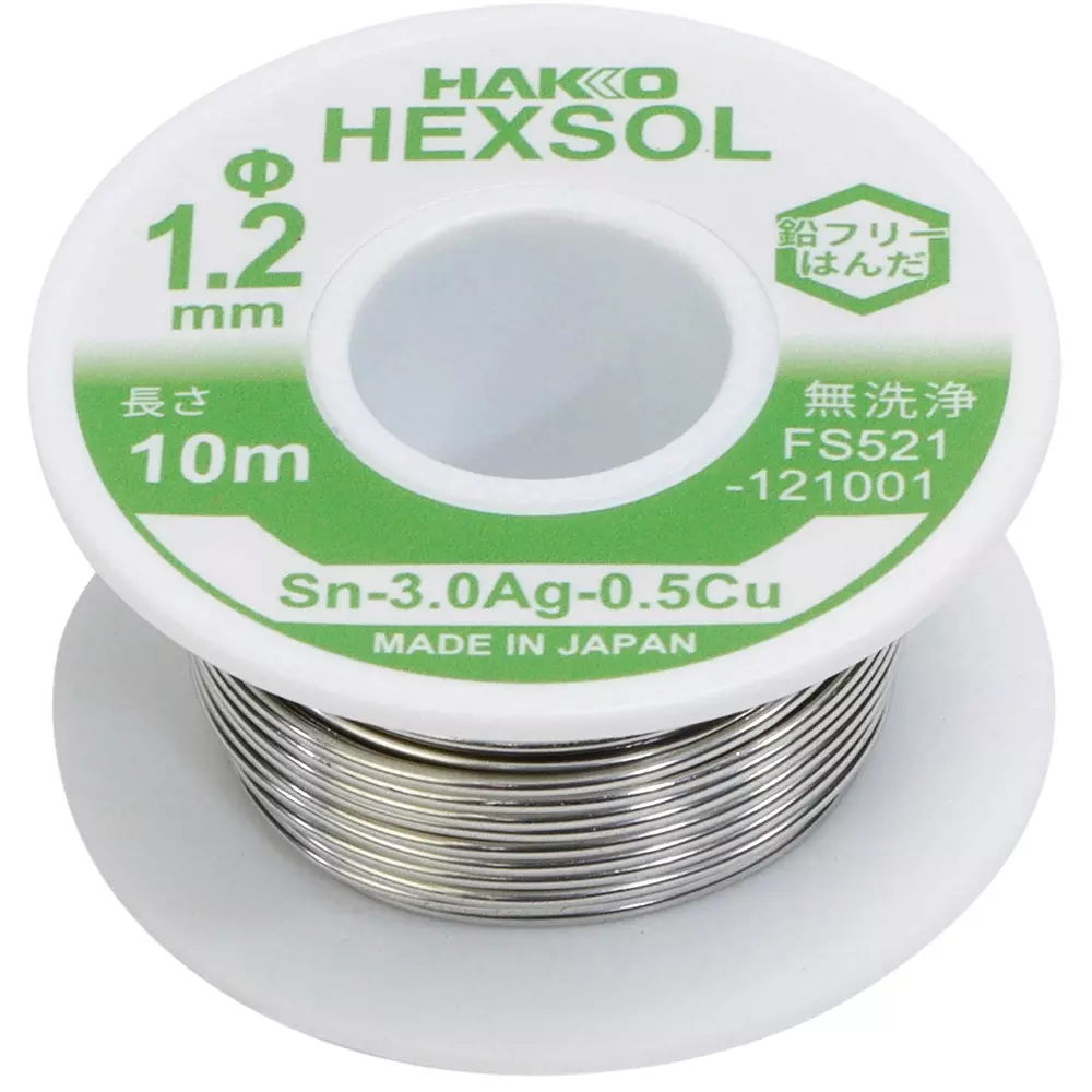 HAKKO Lead-Containing Solder Flux-Containing (ROL1) 10 m Length, FS521-121001