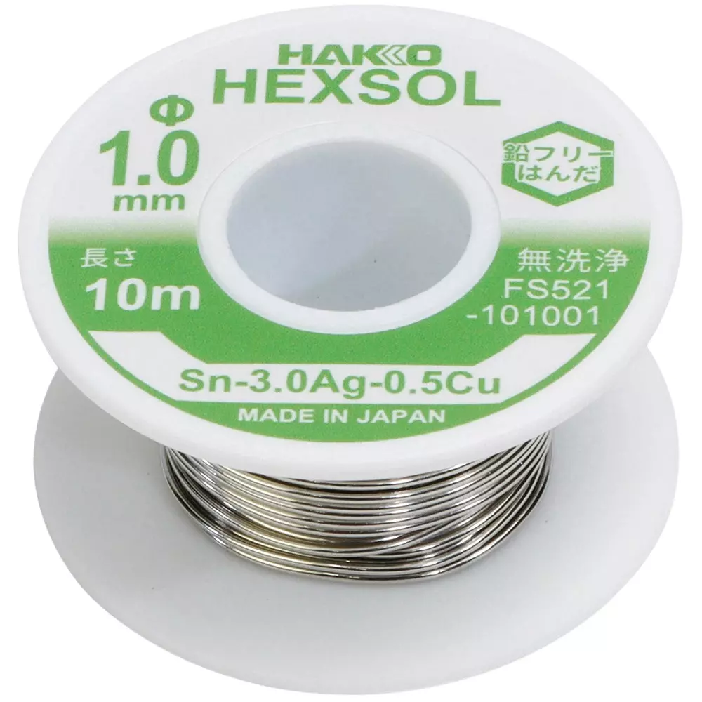HAKKO Lead-Containing Solder Flux-Containing (ROL1) 10 m Length, FS521-101001