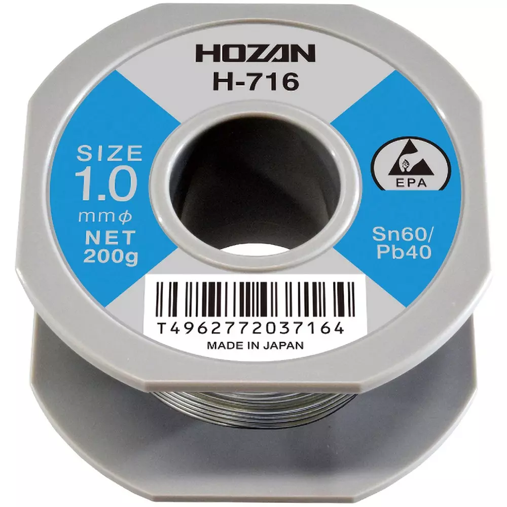 HOZAN Solder (No-Clean, RMA Type) 1 mm Wire Diameter, H-716 (1 Roll)