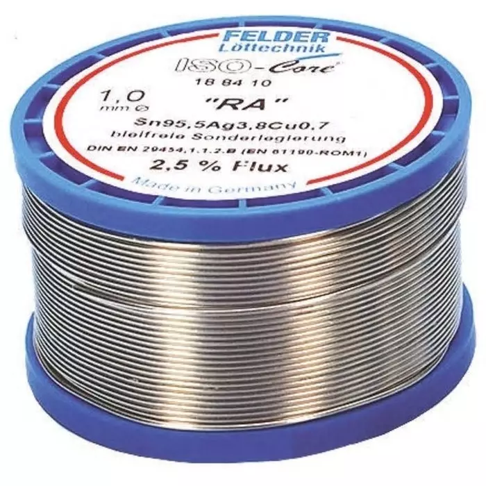 Felder Lottechnik Wire 1 mm Lead Free Solder 217°C Melting Point, 18.841.04037