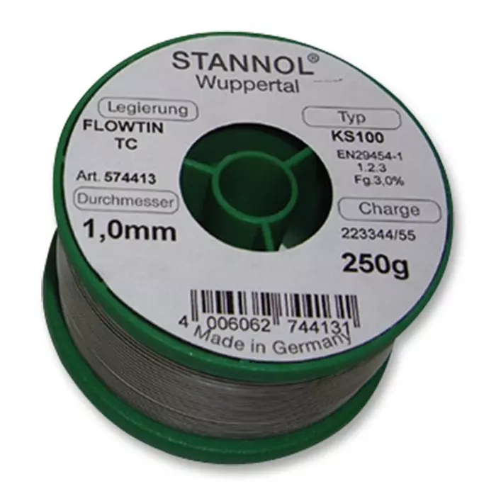 STANNOL Solder Wire, Ks100, 0.3mm, 250G, 574402