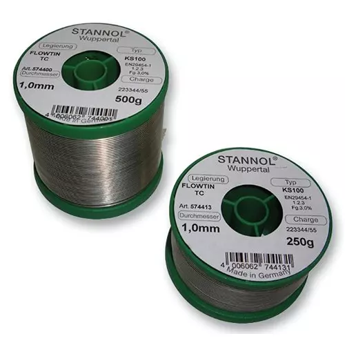 STANNOL Solder Wire, Ks100, 0.5mm, 500G, 574408