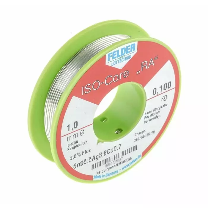 Felder Lottechnik Wire 1 mm Lead Free Solder 217°C Melting Point, 18.841.01037