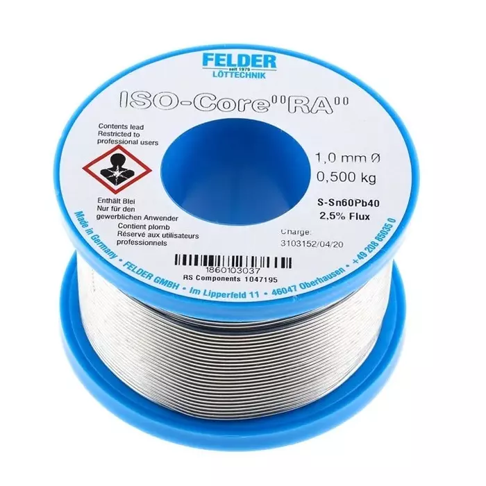 Felder Lottechnik Wire 1 mm Lead solder 183°C Melting Point, 18.601.03037