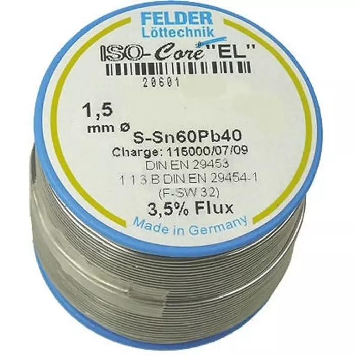 Felder Lottechnik Wire 1.5 mm Lead solder 183°C Melting Point, 20.601.54037