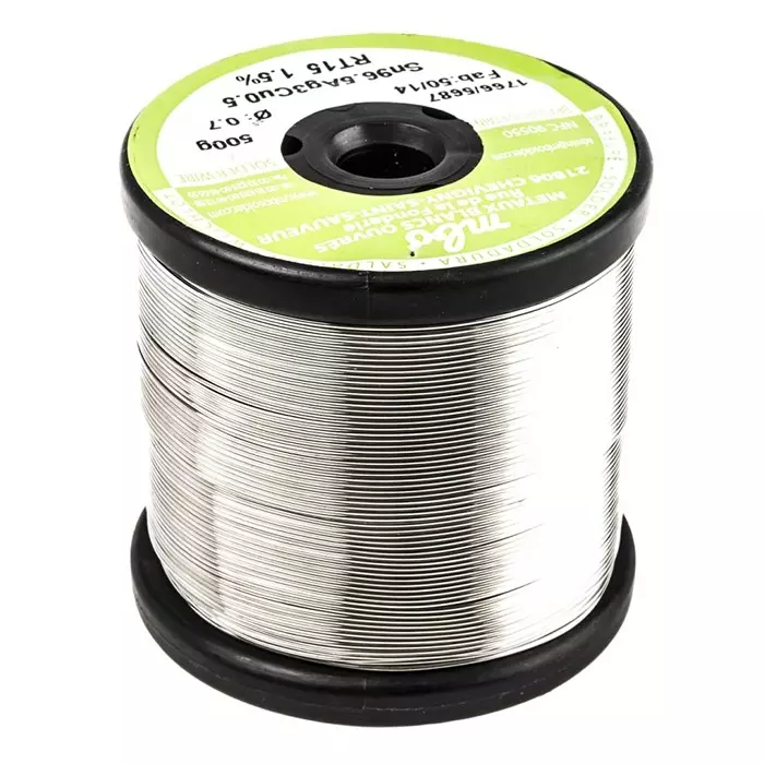 MBO Wire 0.7 mm Lead Free Solder 217°C Melting Point, SN96.5 AG3 CU0.5 7/10 RT15-500G (Pack of 500)