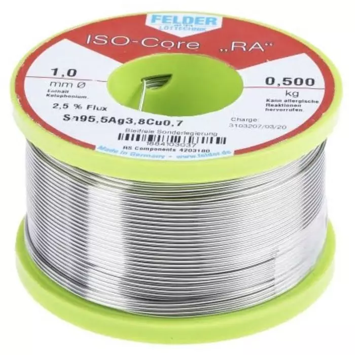 Felder Lottechnik Wire 1 mm Lead Free Solder 217°C Melting Point, 18.841.03037