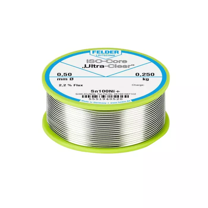 Felder Lottechnik Wire 0.5 mm Lead Free Solder 227°C Melting Point, 5551940520 37