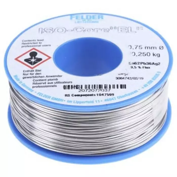 Felder Lottechnik Wire 0.75 mm Lead solder 179°C Melting Point, 20.720.72037