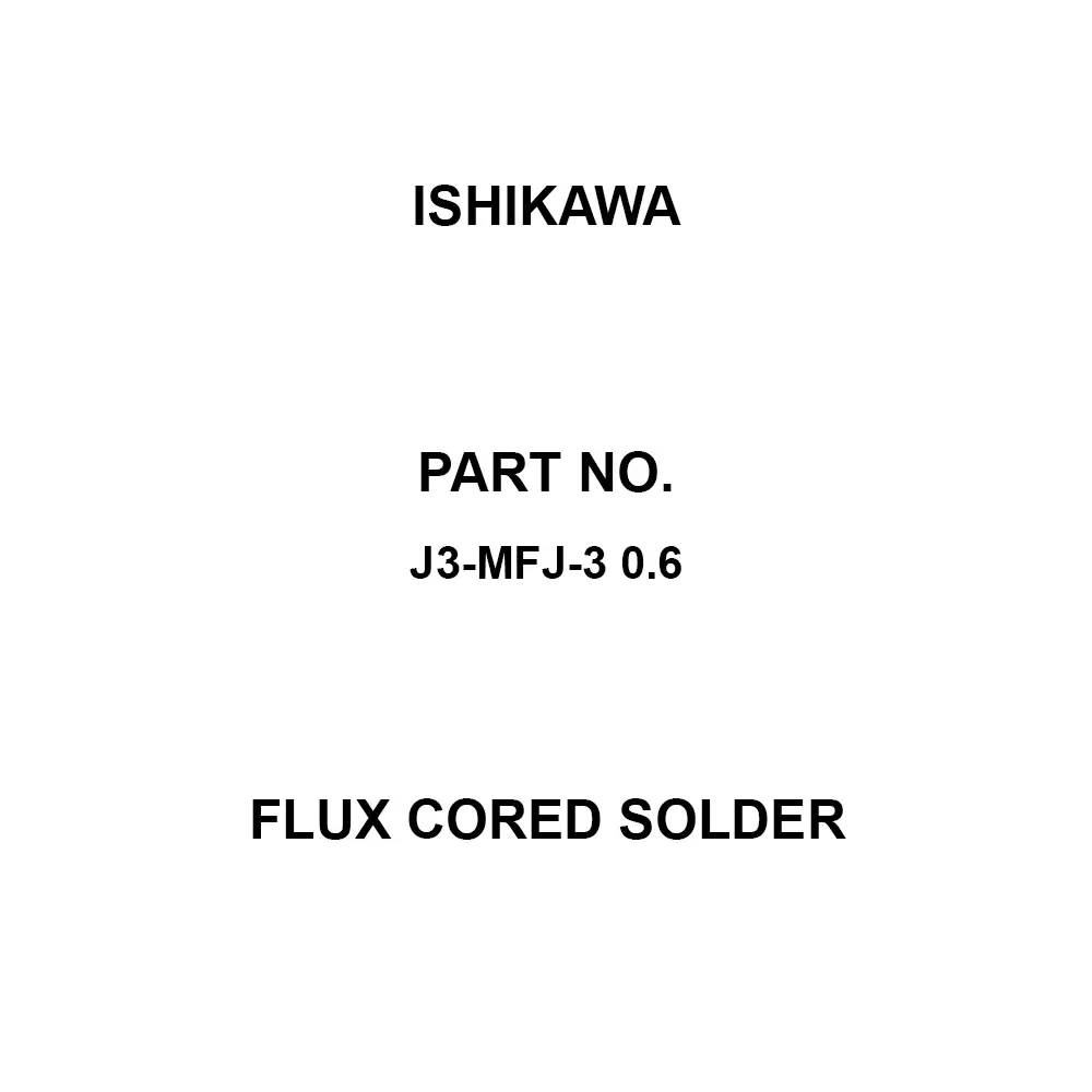 ISHIKAWA Flux Cored Solder 1000 or more Aqueous Solution Resistance 5.0 x 10⁸ Ω or more Insulation, J3-MFJ-3 0.6 (Pack of 10)