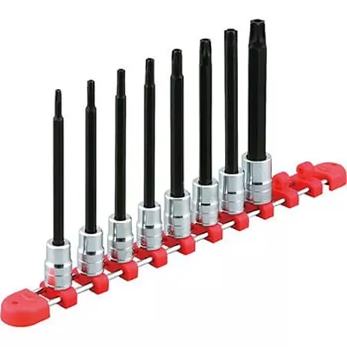 Ktc Long Tamper-Proof TorxBit Socket Set T20H-T55H 9.5 mm Sq. Drive, TBT3L08TH (Pack of 8)