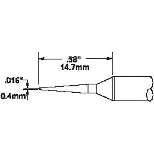 METCAL Tip, Bevel, 60Deg, 0.4Mm, Sttc-045