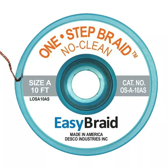 EASYBRAID Desoldering Braid, 0.025" X 10Ft, Grey, OS-A-10AS