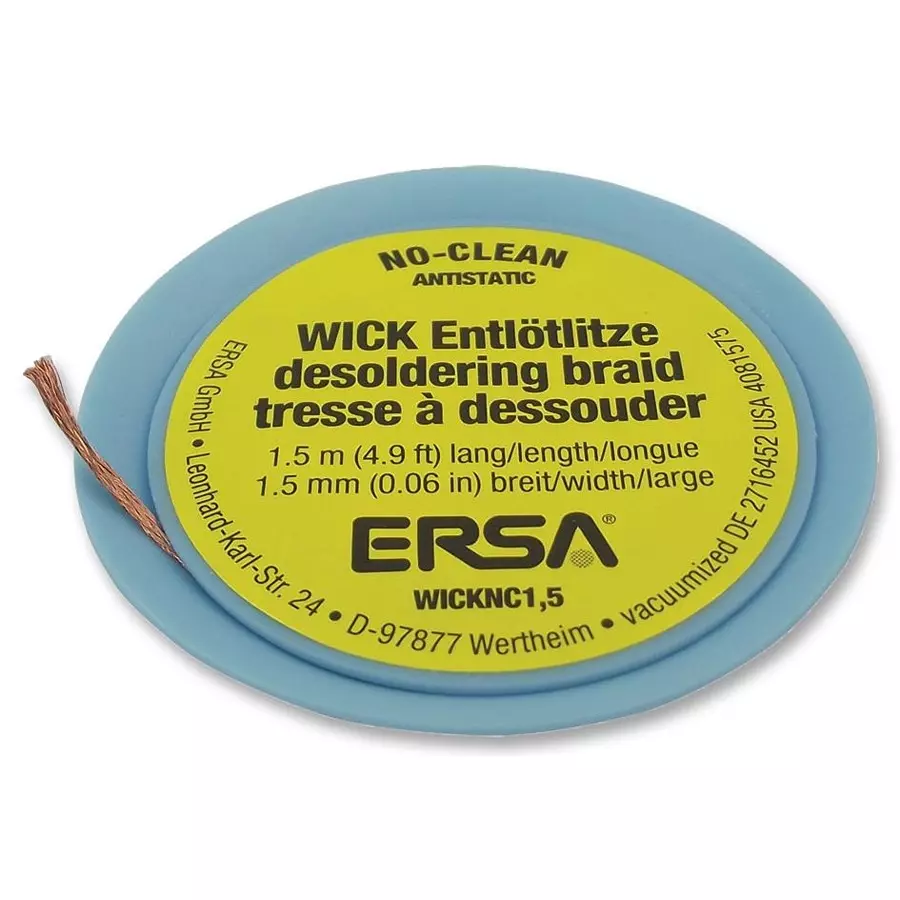 ERSA BRAID, DESOLDERING, 1.5M, 1.5MM, 0WICKNC1.5/SB