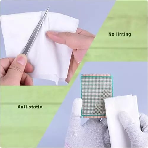 SCHOFIC Polyester Lint Free Cleanroom Wipes Size ‎9x9 inch (22.86x22.86 cm) (Pack of 100)